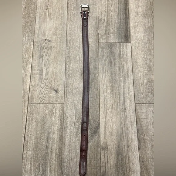 Ariat Mens Two-tone Leather Belt-A10004305 Brown Silver Buckle Size 34 NWOT - Picture 4 of 9